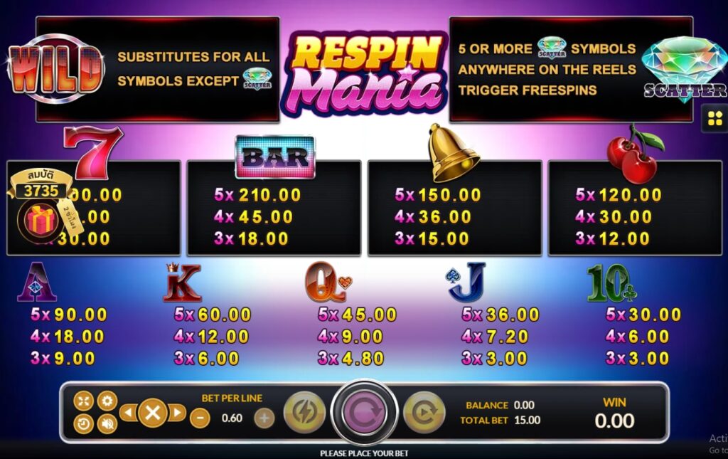 Respin Mania joker ufabet36 vip ฝาก ถอน